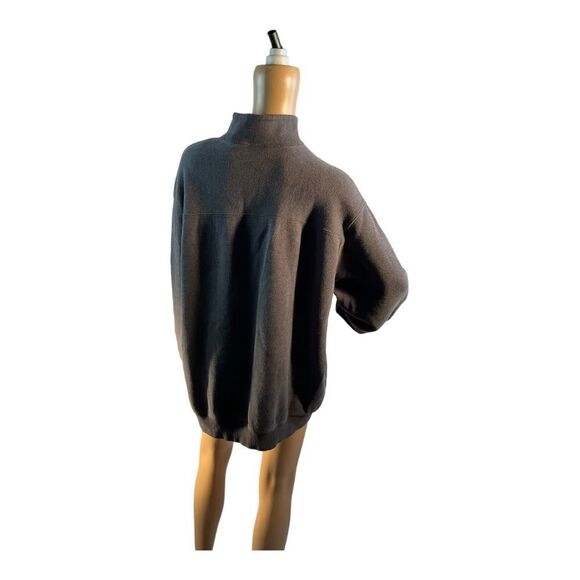 Tasso Elba Cotton Sweater Mens GRAY CHARCOALSize XXL  1/4 Zip Mock Neck Classic - Picture 5 of 15